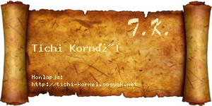 Tichi Kornél névjegykártya